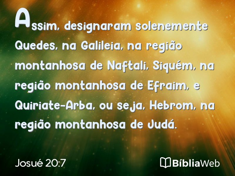 Josué 20:7 em imagem para compartilhar