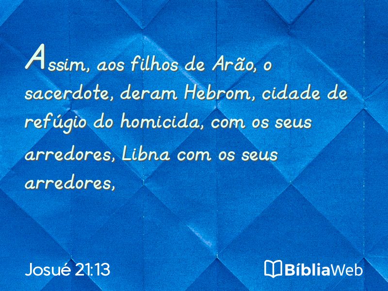 Josué 21:13 em imagem para compartilhar