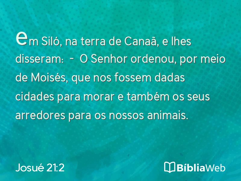 Josué 21:2 em imagem para compartilhar