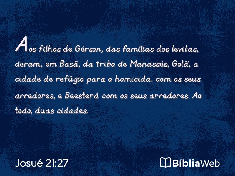 Josué 21:27 em imagem para compartilhar