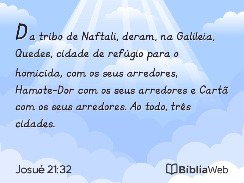 Josué 21:32 em imagem para compartilhar