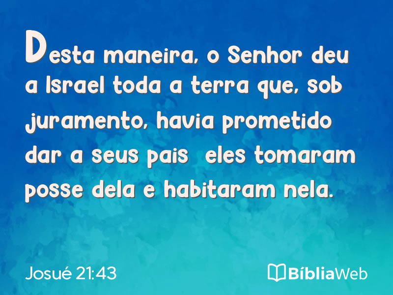 Josué 21:43 em imagem para compartilhar
