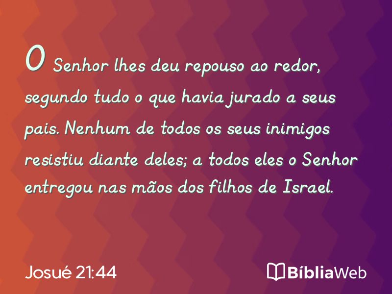 Josué 21:44 em imagem para compartilhar