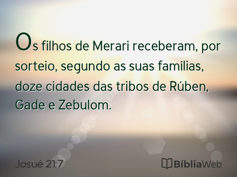Josué 21:7 em imagem para compartilhar