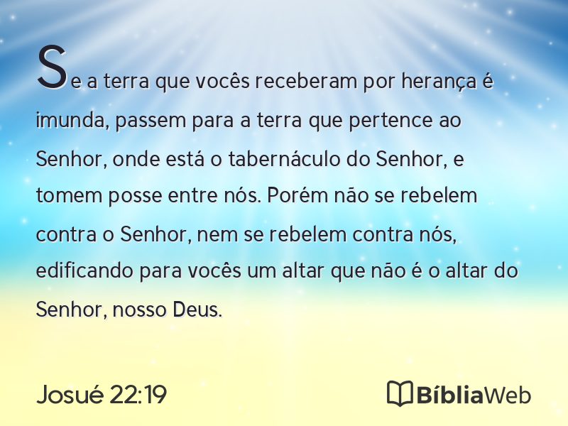 Josué 22:19 em imagem para compartilhar