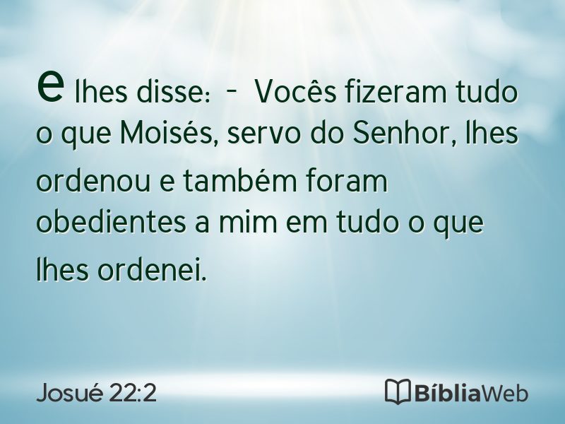 Josué 22:2 em imagem para compartilhar