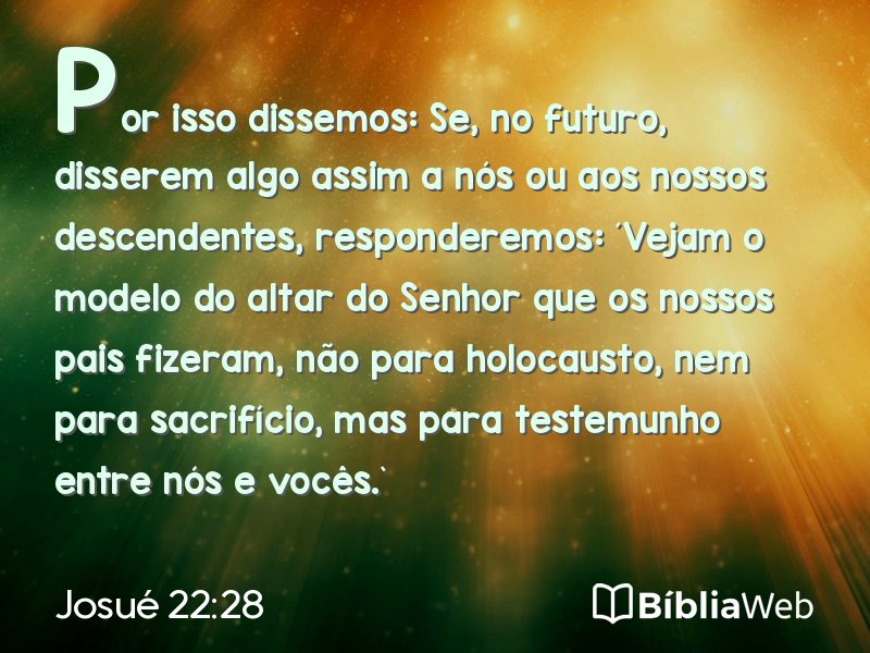 Josué 22:28 em imagem para compartilhar