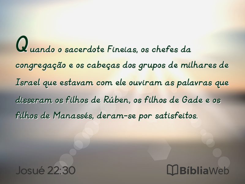 Josué 22:30 em imagem para compartilhar