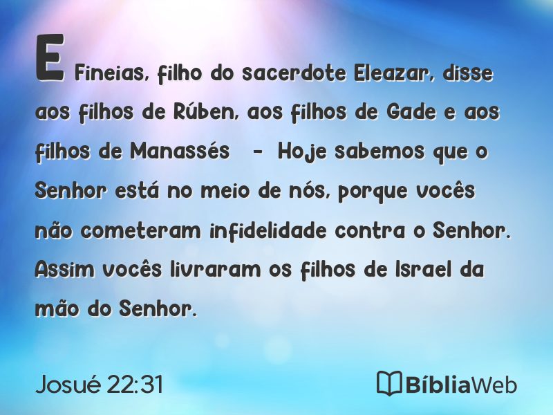 Josué 22:31 em imagem para compartilhar