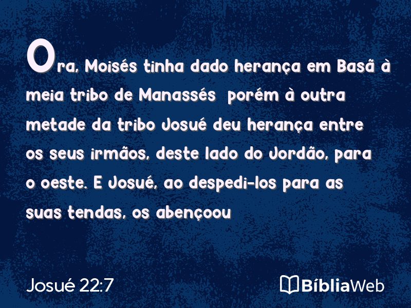 Josué 22:7 em imagem para compartilhar