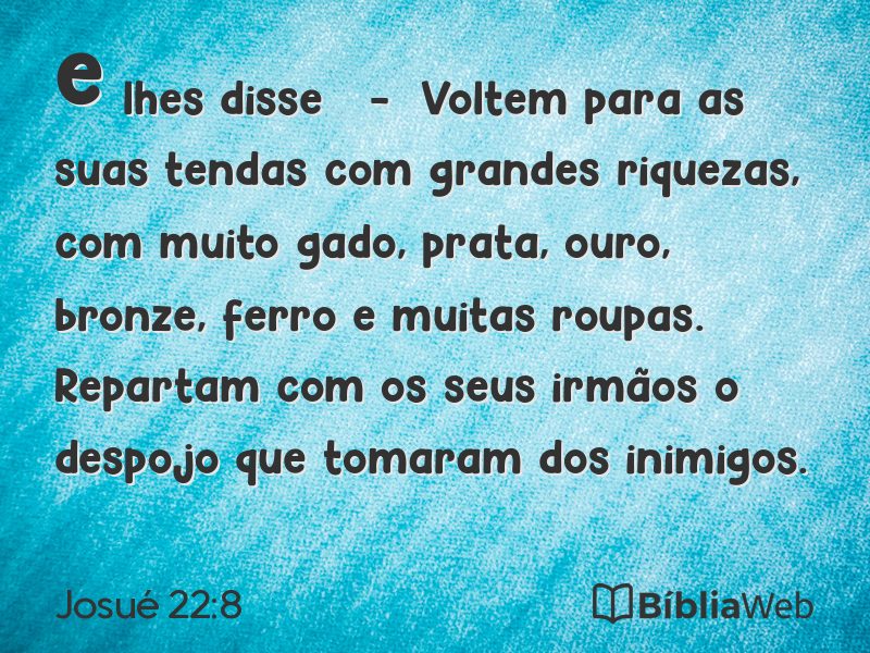 Josué 22:8 em imagem para compartilhar