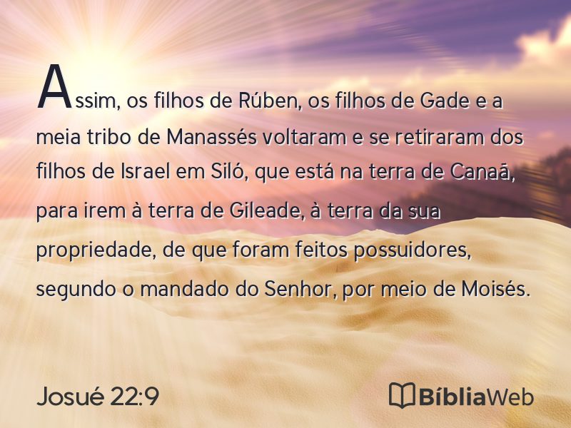 Josué 22:9 em imagem para compartilhar