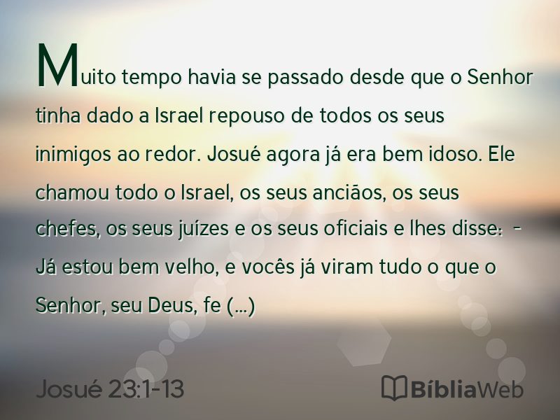 Josué 23:1-13 em imagem para compartilhar