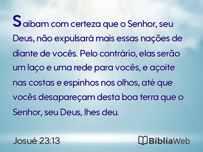 Josué 23:13 em imagem para compartilhar