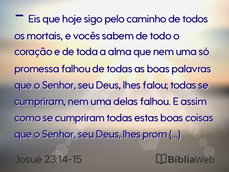 Josué 23:14-15 em imagem para compartilhar