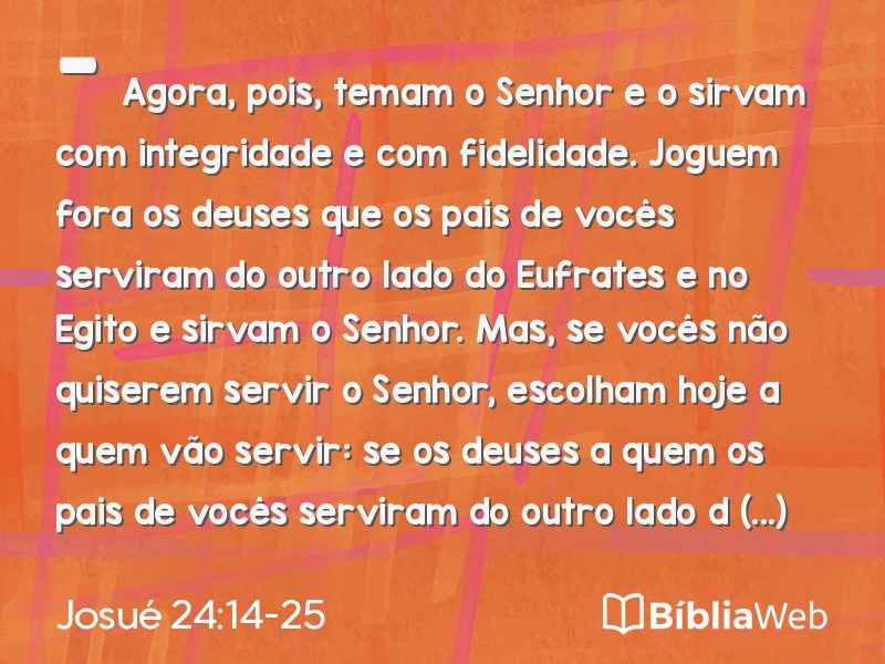 Josué 24:14-25 em imagem para compartilhar