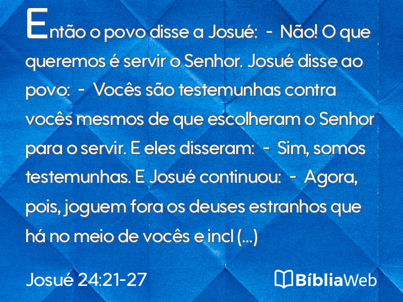 Josué 24:21-27 em imagem para compartilhar