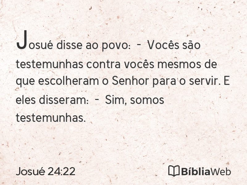 Josué 24:22 em imagem para compartilhar