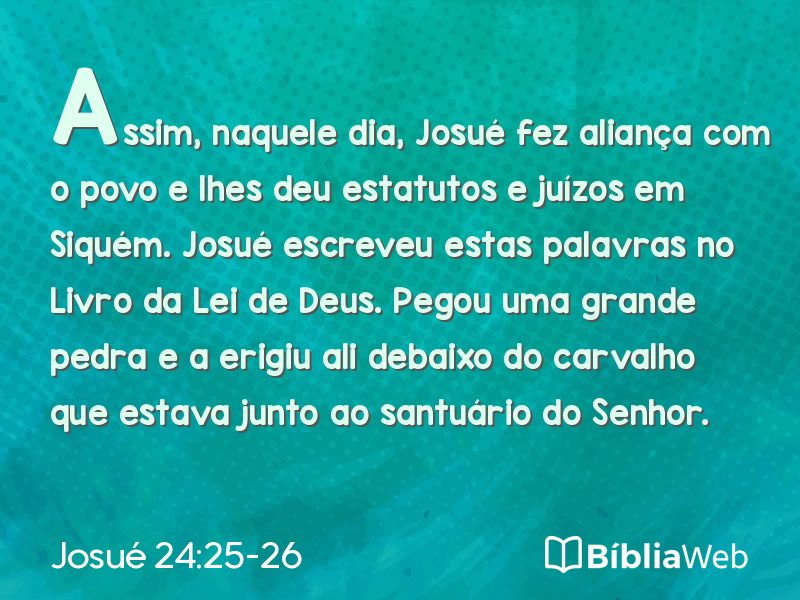 Josué 24:25-26 em imagem para compartilhar