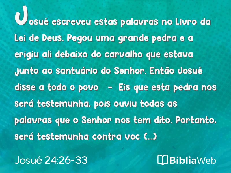 Josué 24:26-33 em imagem para compartilhar