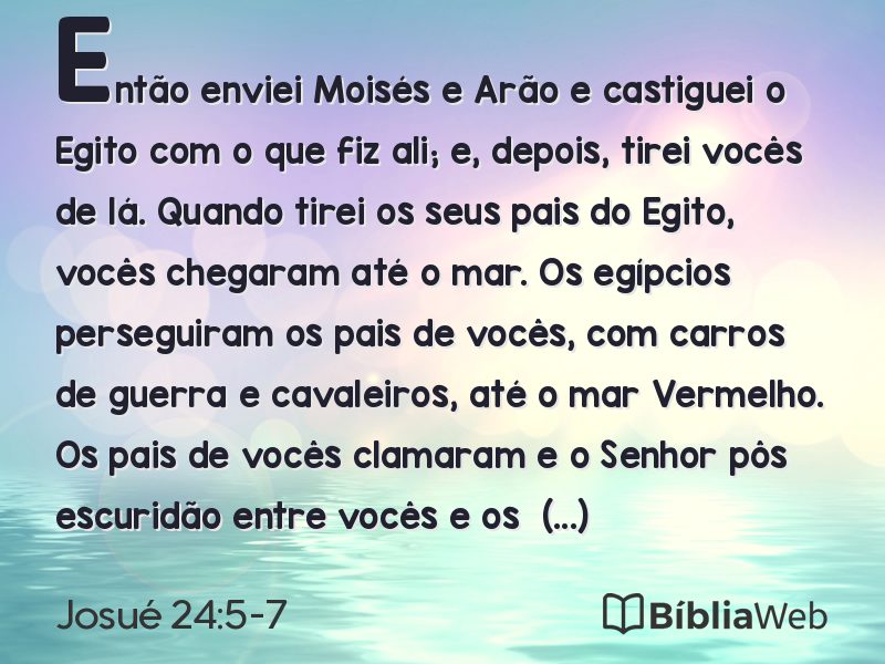 Josué 24:5-7 em imagem para compartilhar