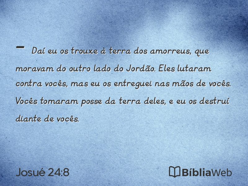 Josué 24:8 em imagem para compartilhar