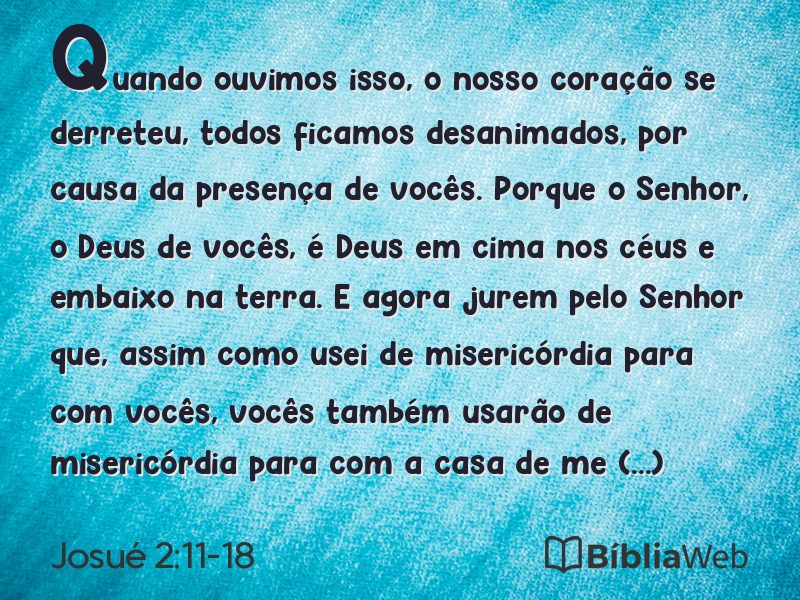Josué 2:11-18 em imagem para compartilhar