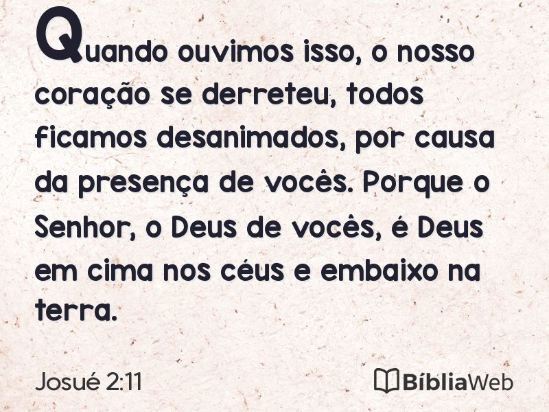 Josué 2:11 em imagem para compartilhar