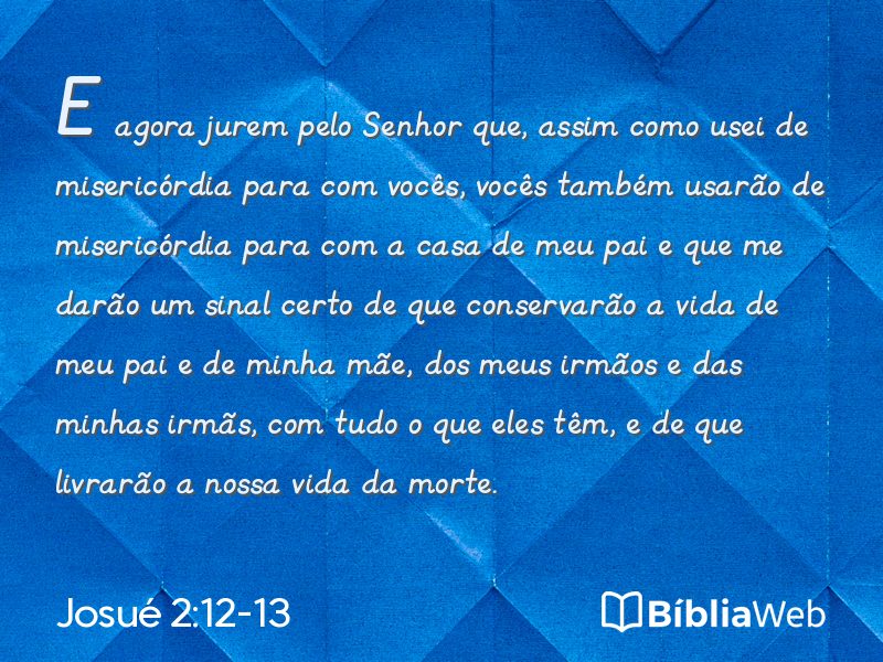 Josué 2:12-13 em imagem para compartilhar