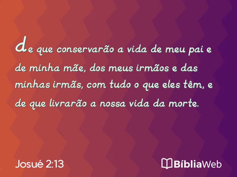 Josué 2:13 em imagem para compartilhar