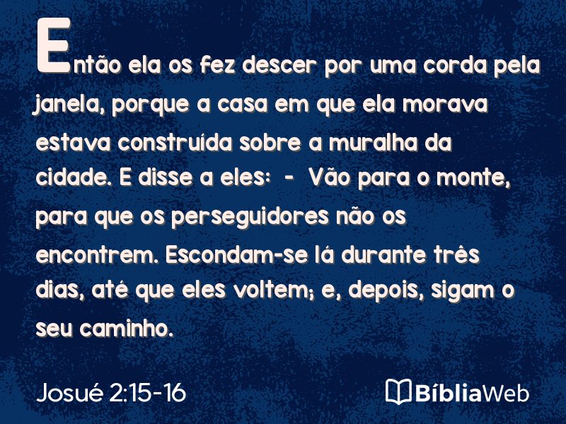 Josué 2:15-16 em imagem para compartilhar