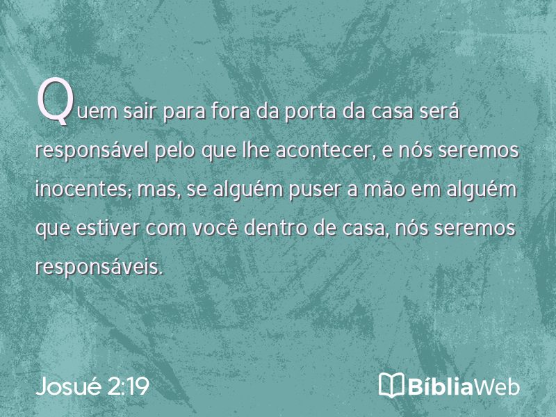 Josué 2:19 em imagem para compartilhar