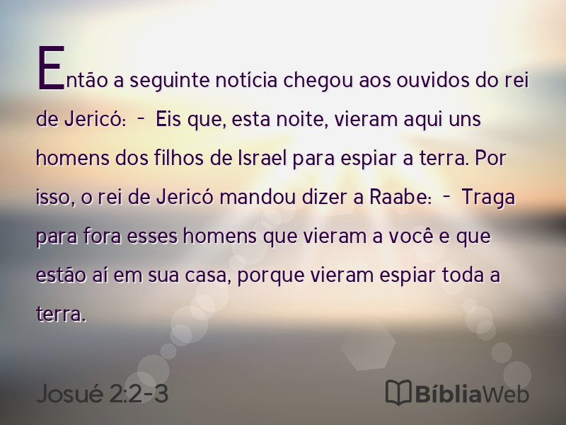 Josué 2:2-3 em imagem para compartilhar