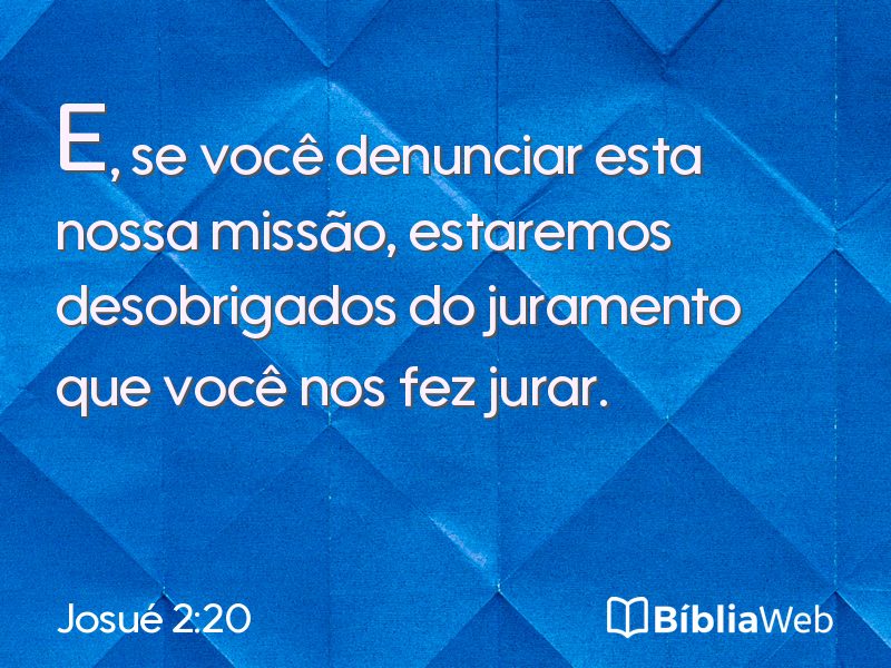 Josué 2:20 em imagem para compartilhar
