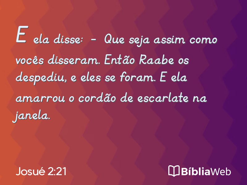 Josué 2:21 em imagem para compartilhar
