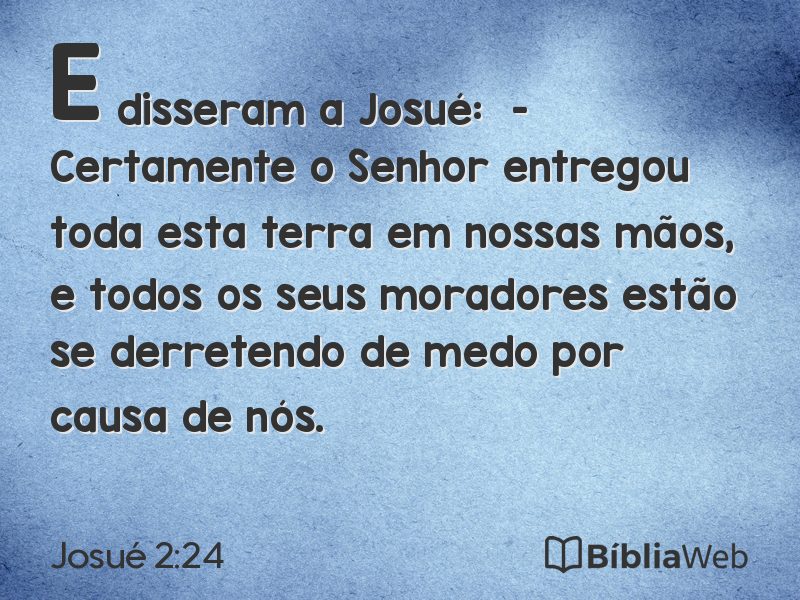 Josué 2:24 em imagem para compartilhar