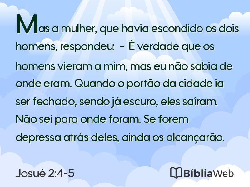 Josué 2:4-5 em imagem para compartilhar