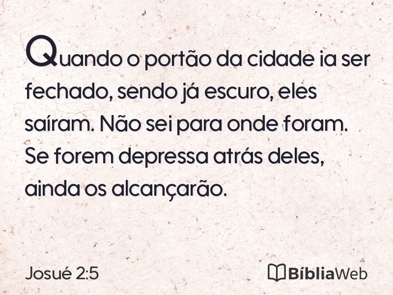 Josué 2:5 em imagem para compartilhar