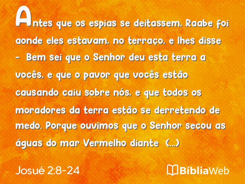 Josué 2:8-24 em imagem para compartilhar