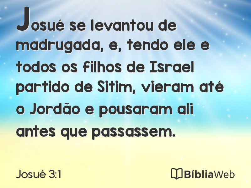 Josué 3:1 em imagem para compartilhar
