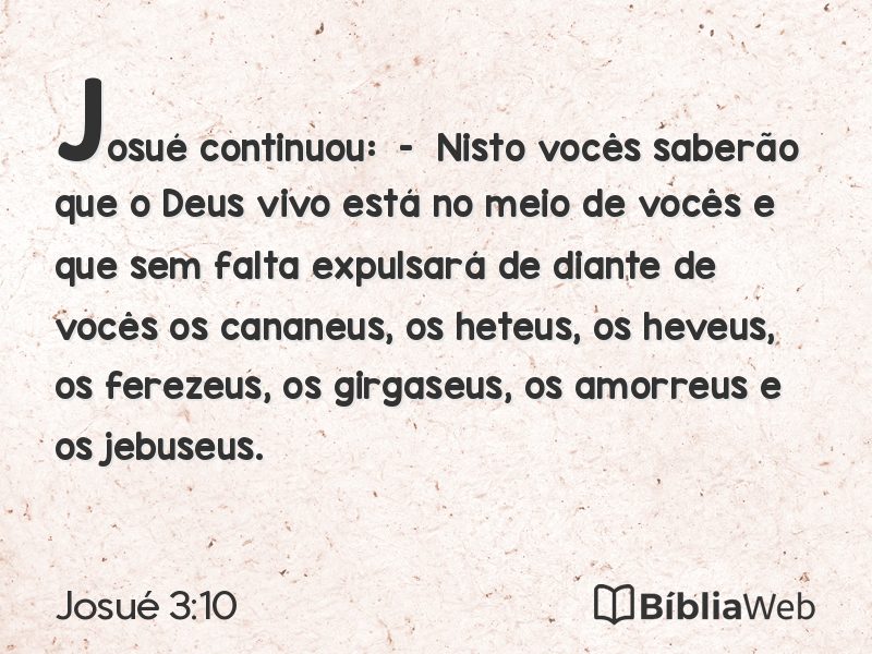 Josué 3:10 em imagem para compartilhar