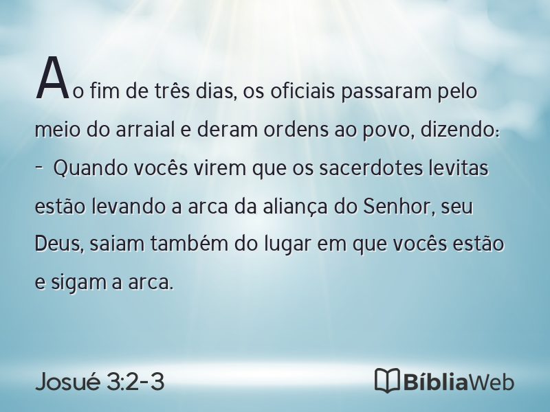 Josué 3:2-3 em imagem para compartilhar