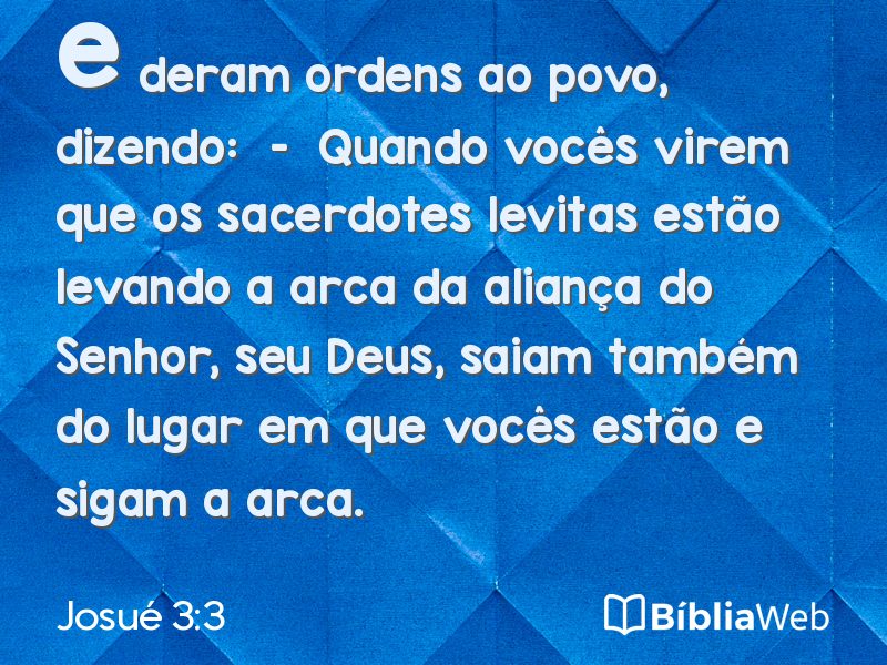 Josué 3:3 em imagem para compartilhar