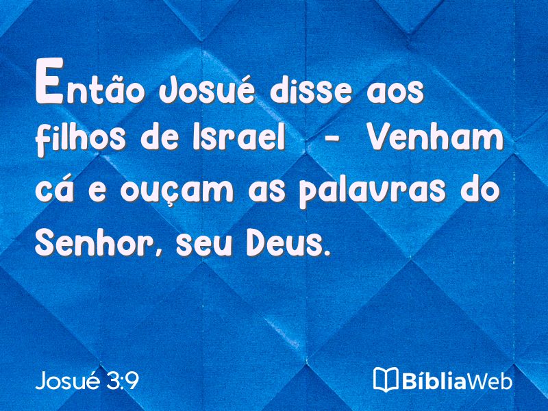 Josué 3:9 em imagem para compartilhar