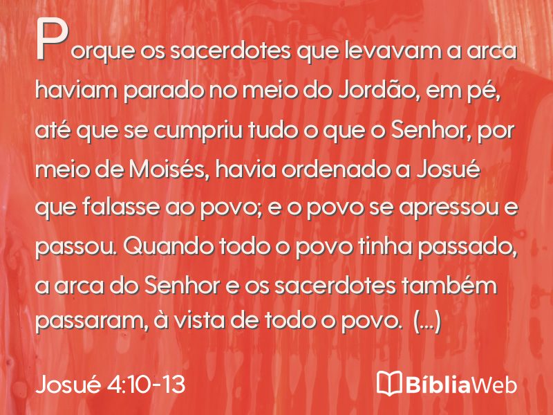 Josué 4:10-13 em imagem para compartilhar