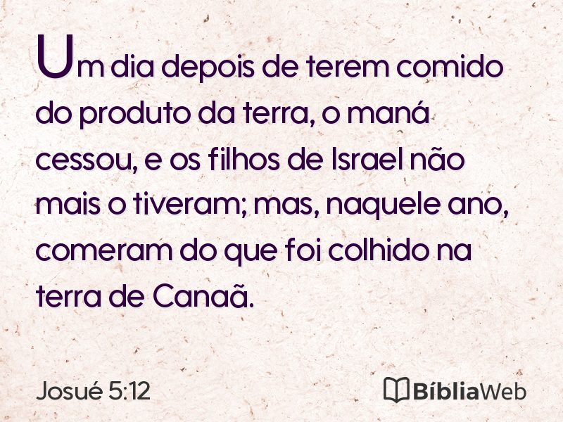 Josué 5:12 em imagem para compartilhar
