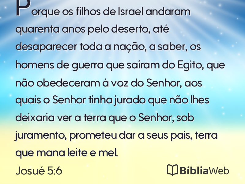 Josué 5:6 em imagem para compartilhar