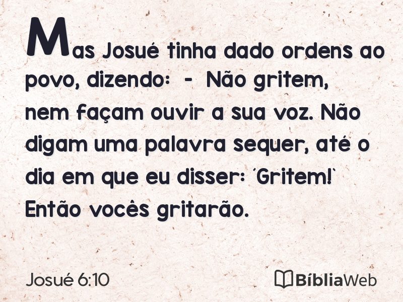Josué 6:10 em imagem para compartilhar