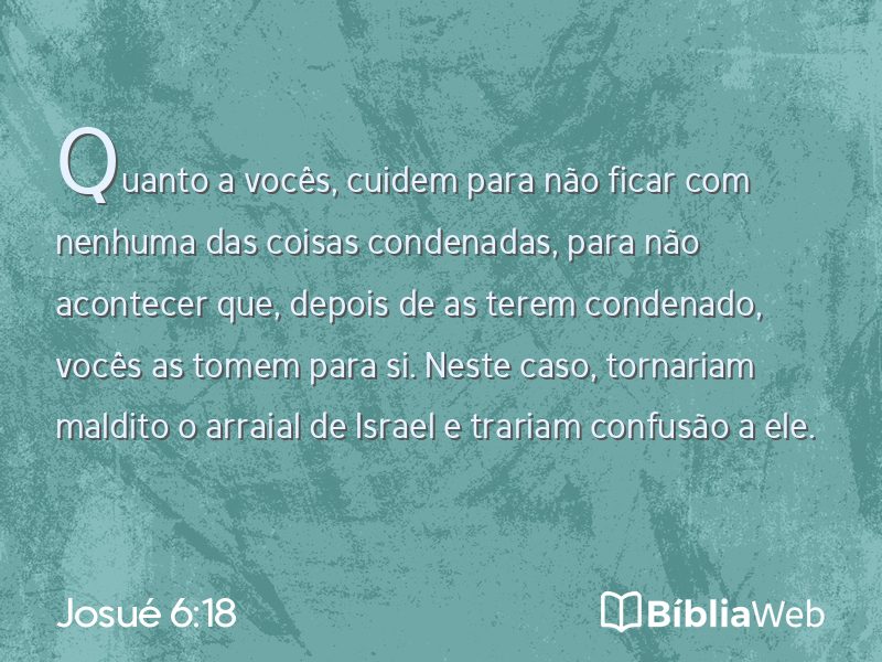 Josué 6:18 em imagem para compartilhar