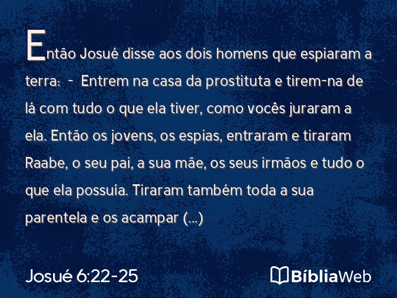 Josué 6:22-25 em imagem para compartilhar